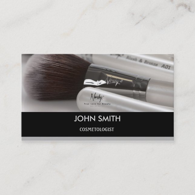 Elegant Makeup Artist Cosmetologist Business Card (Front)