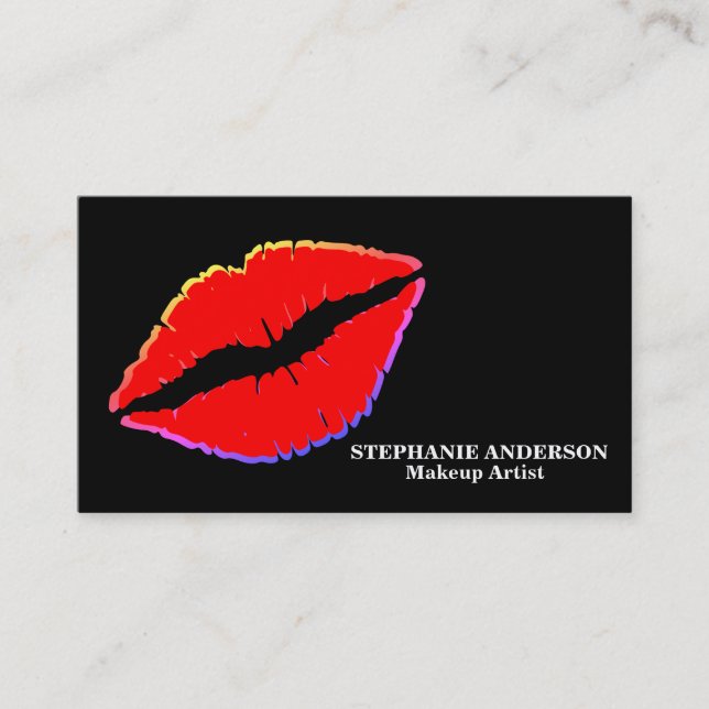 Elegant Makeup Artist Cosmetologist Cosmetology Business Card (Front)