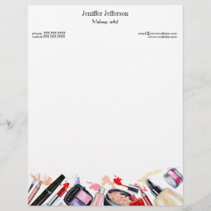Elegant makeup artist letterhead