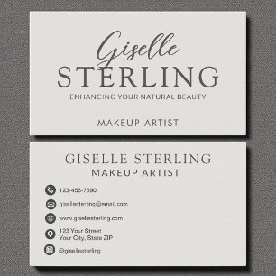 Elegant Makeup Artist Luxury Modern Script  Business Card