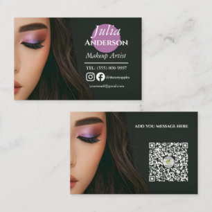 Elegant Makeup Artist MUA photo small business Card