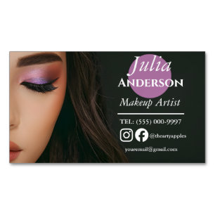 Elegant Makeup Artist MUA photo small business Magnetic Business Card