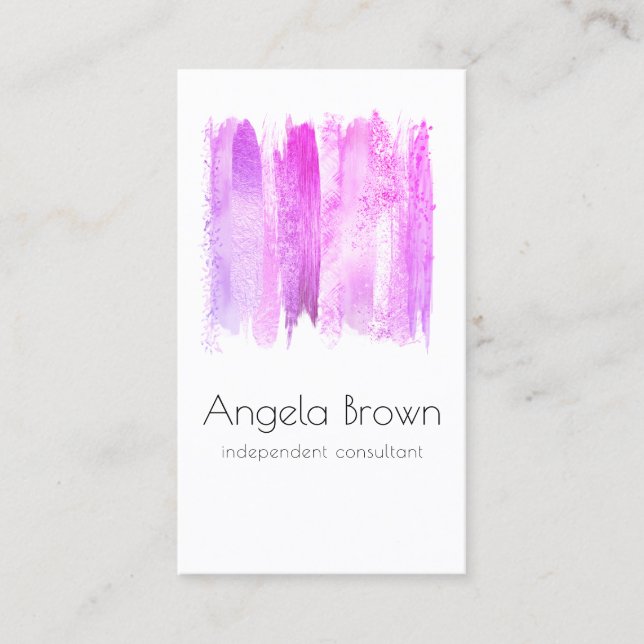 Elegant Makeup Artist Pink Business Card (Front)