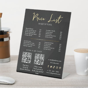 Elegant Makeup Artist Price List Template   Beauty Pedestal Sign