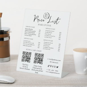 Elegant Makeup Artist Price List Template   Beauty Pedestal Sign