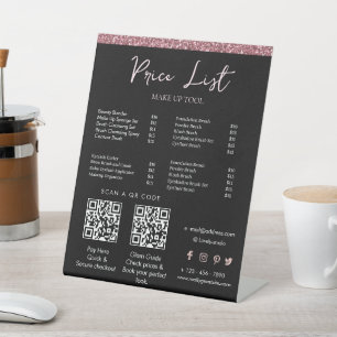 Elegant Makeup Artist Price List Template   Beauty Pedestal Sign