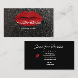 Elegant Makeup Artist/Red Lips - Business Cards