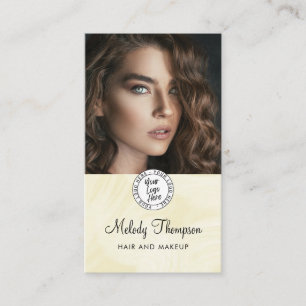 Elegant Makeup Photo Logo QR Code Social Icon  Business Card