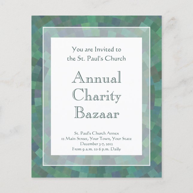 Elegant Malachite Green Geometric Pattern Flyer (Back)