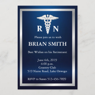 Elegant Male Nurse Retirement Party Invitation