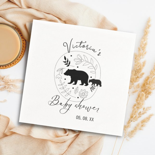 Elegant Mama Bear Simple Baby Shower  Napkin (Creator Uploaded)