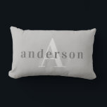 Elegant Mame and Monogram Nursery Lumbar Pillow<br><div class="desc">Name and Monogram Nursery Lumbar Pillow</div>