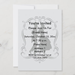 Elegant Man And Woman Silhouette Party Invitation