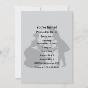 Elegant Man And Woman Silhouette Party Invitation