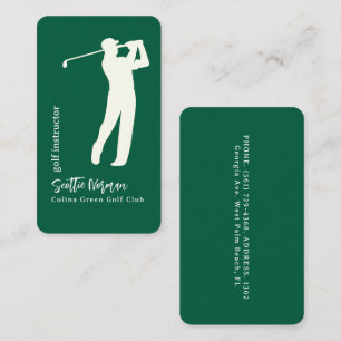 Elegant Man Golf Club Green Business Card