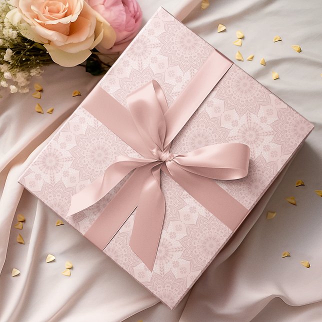 Elegant Mandala Blush Rose Gold Wrapping Paper (Creator Uploaded)