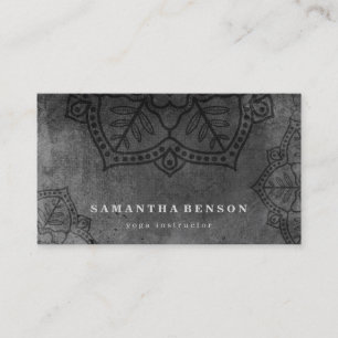 Elegant Mandala Flower Logo Yoga Instructor Business Card