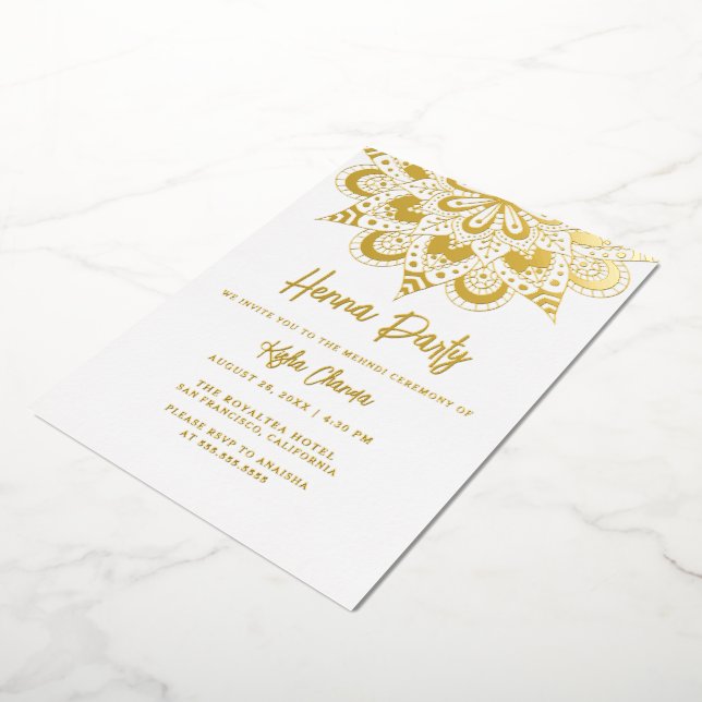 Elegant Mandala Henna Party Mehndi Real Gold (Rotated)