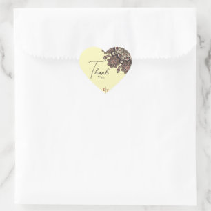 Elegant Mandala-Inspired Wedding Heart Sticker