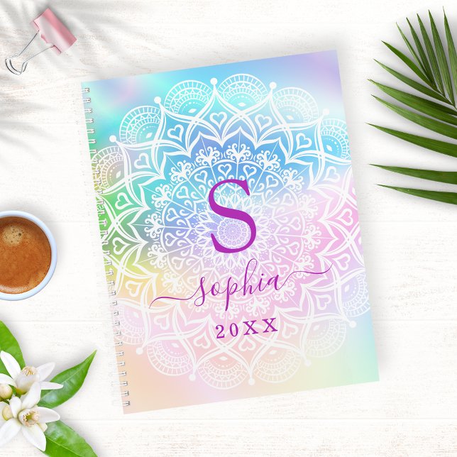 Elegant Mandala Iridescent Holographic Custom Planner (Creator Uploaded)