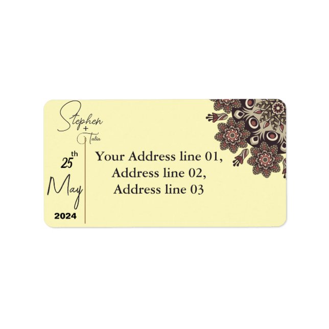 Elegant Mandala Label (Front)