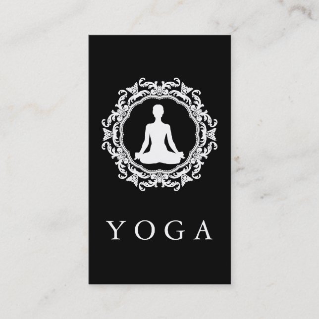 Elegant Mandala Logo Yoga Healing Health Business Card (Front)