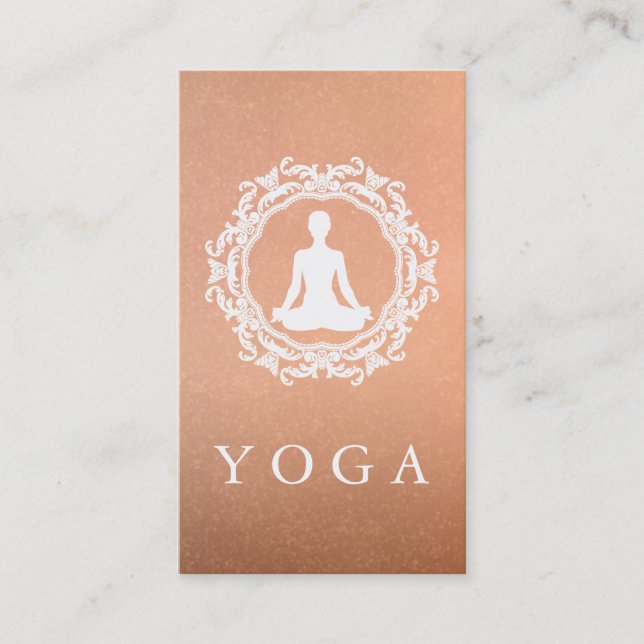 Elegant Mandala Logo Yoga Healing Health Business Card (Front)