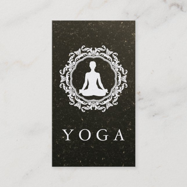 Elegant Mandala Logo Yoga Healing Health Business Card (Front)