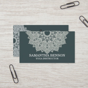 Elegant Mandala Lotus Logo Yoga Instructor Business Card