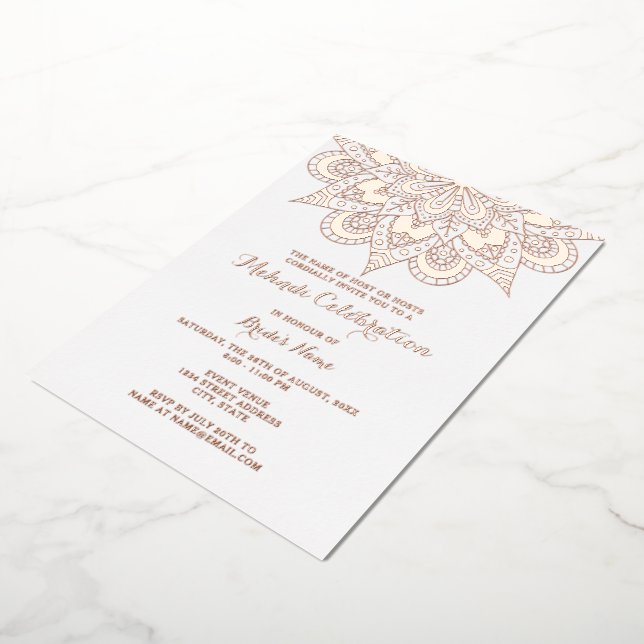 Elegant Mandala Mehndi Real Rose Gold (Rotated)