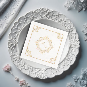 Elegant Mandala Monogram Foil Napkins