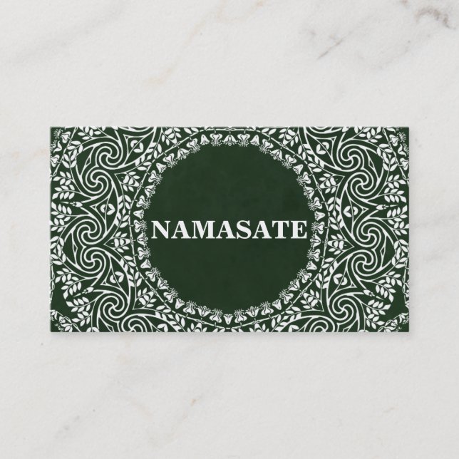 Elegant Mandala Namaste Yoga Logo Art Business Card (Front)