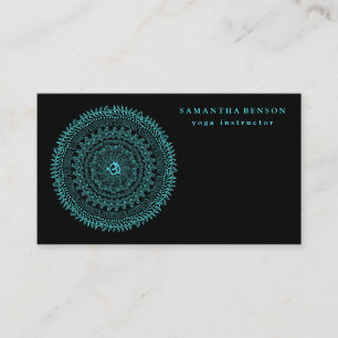 Elegant Mandala OM Logo Yoga Business Card
