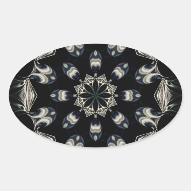 Elegant Mandala Oval Sticker (Front)
