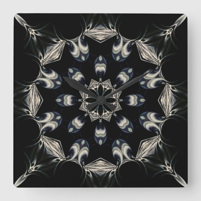 Elegant Mandala Square Wall Clock (Front)