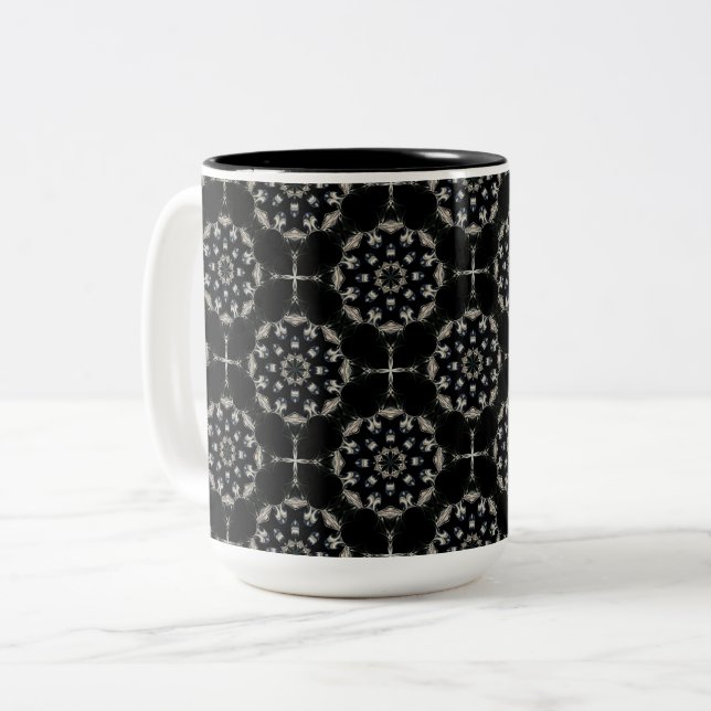 Elegant Mandala Two-Tone Coffee Mug (Front Left)