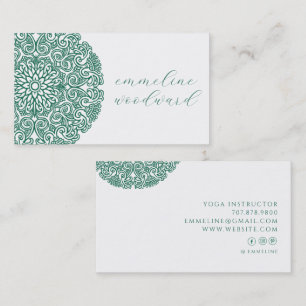 Elegant Mandala Yoga Instructor Business Card