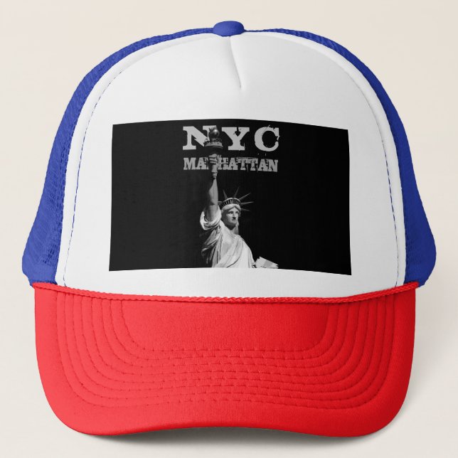 Elegant Manhattan Liberty Statue New York City Nyc Trucker Hat (Front)