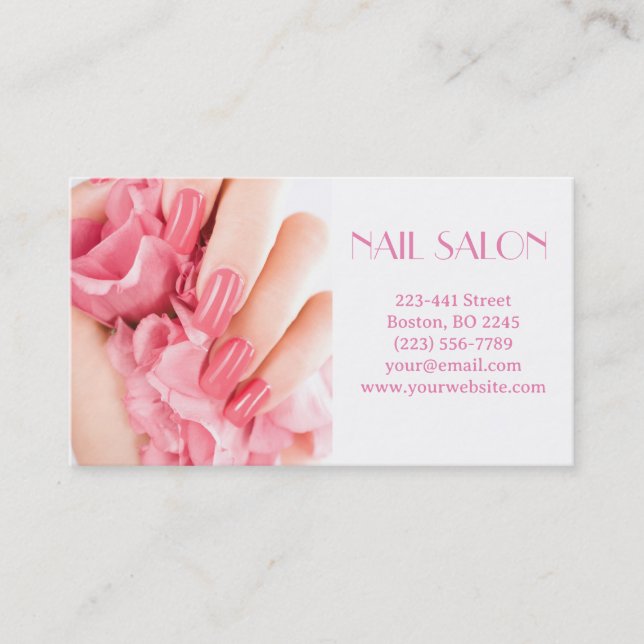 Elegant manicure nail salon Business card (Front)