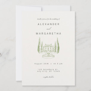 Elegant Manor Wedding Invitation