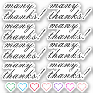 Elegant "many thanks!" Stickers