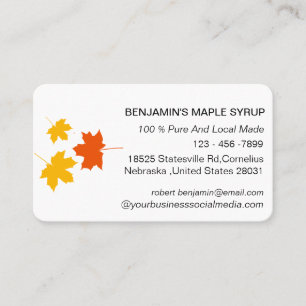  Elegant Maple Leaf Syrup Farm  Business Card