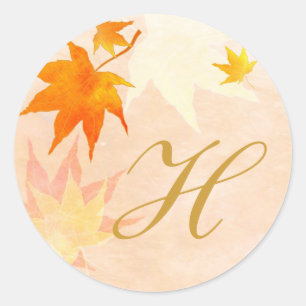 Elegant Maple Wedding Favour Classic Round Sticker