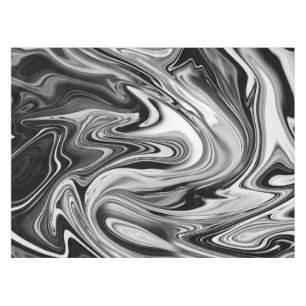 Elegant Marble 7 - Liquid Black and White Tablecloth