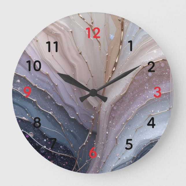 Elegant Marble Abstract Wall Clock – Modern Pastel (Front)