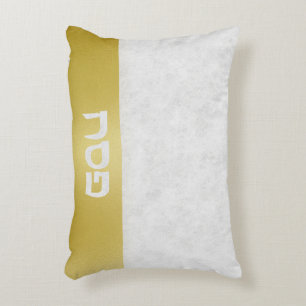 Elegant Marble and Gold Hebrew Passover Decorative Cushion