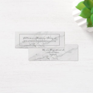 Elegant Marble and Wreath Wedding Details Card