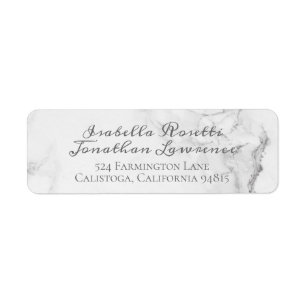 Elegant Marble and Wreath Wedding Labels