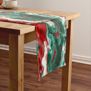 Elegant Marble Christmas Table Runner 