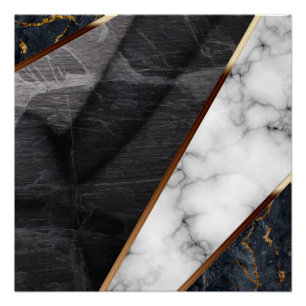 Elegant Marble Collage Pattern Poster